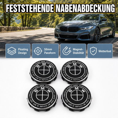 Schwarz floating radnabenkappe - schwarz,